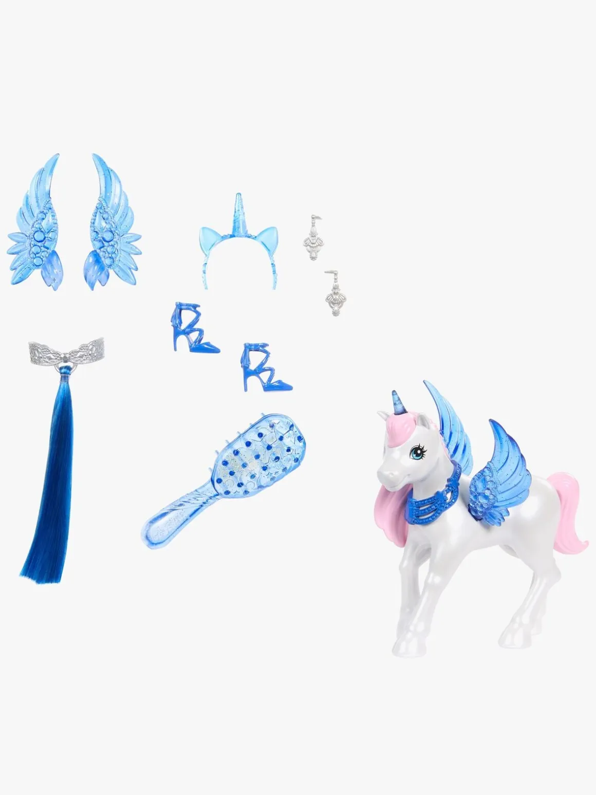 Barbie Sapphire Dukke med Blåt Hår & Enhjørning