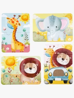 Barbo Toys  Rør og føl Puslespil Safari 4-i-1
