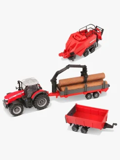 BB Junior Farmland Massey Fergusson 8740S Traktor med 3 Anhængere