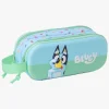 Bluey 3D Dobbelt Penalhus, Grøn/Blå