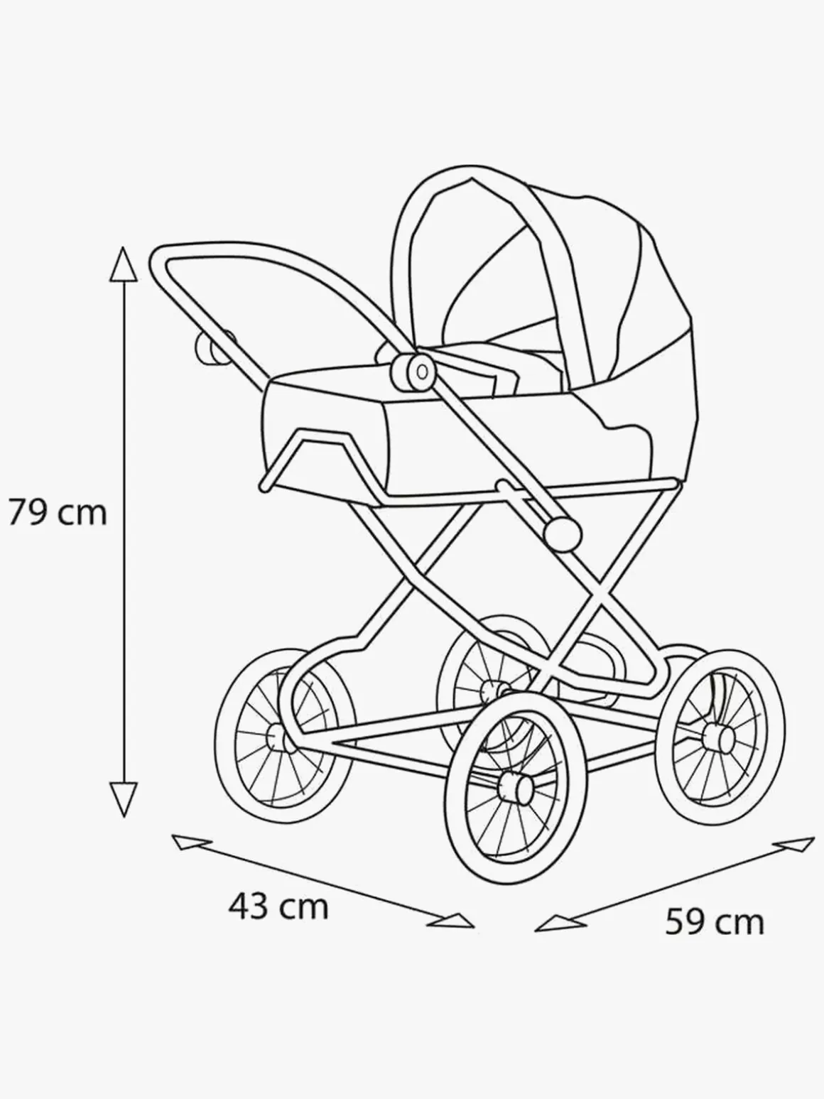 BRIO 24891375 Dukkevogn Kombi, Lyserød