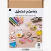 Creativ Company  Krympeplast DIY Sæt Pins og Nøgleringe