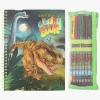 Dino World Malebog med Farveblyanter