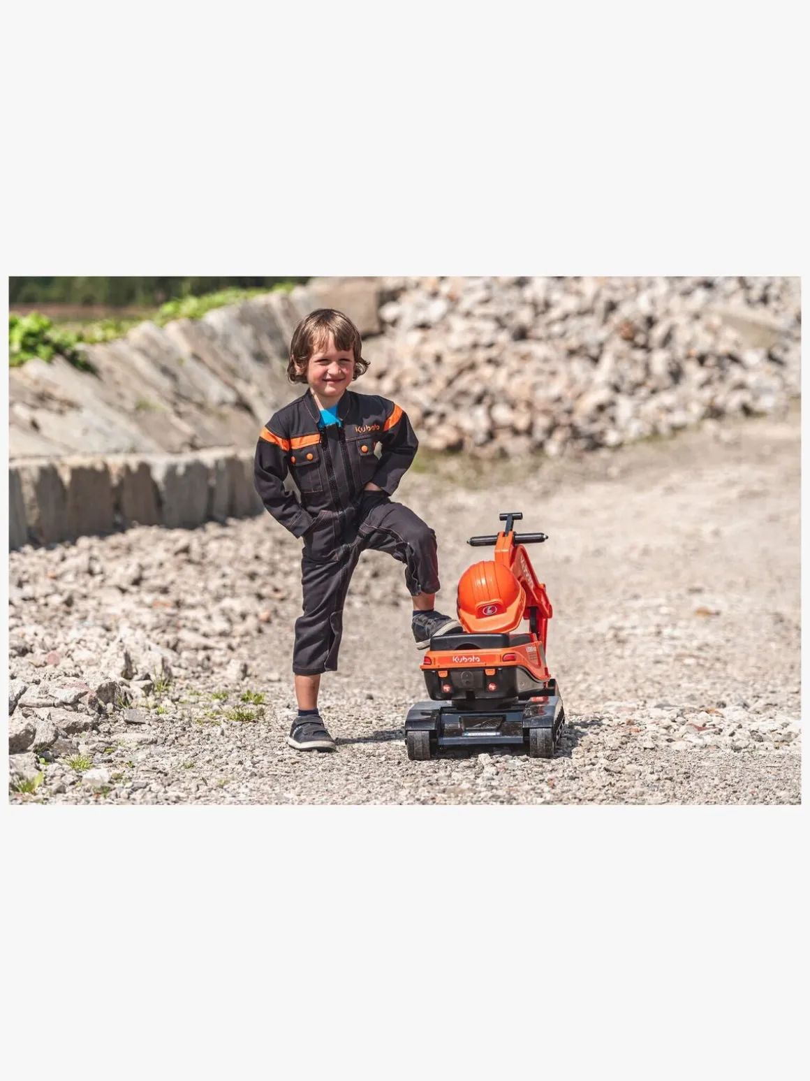 Falk Ride-on-gravemaskine Super Builder inkl. Hjelm, Orange