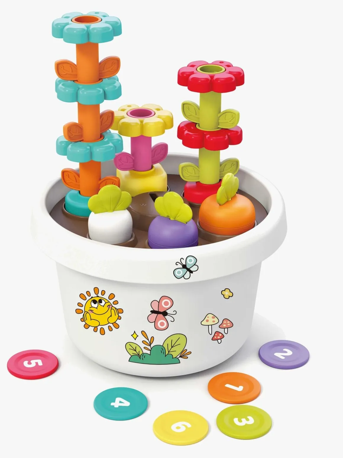 Kinder and Kids Montessorileg Kreativ Potte med Planter og Klistermærker, Multifarvet
