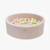 Meowbaby  Rundt Boldbassin Fløjl 30x90, Ecru