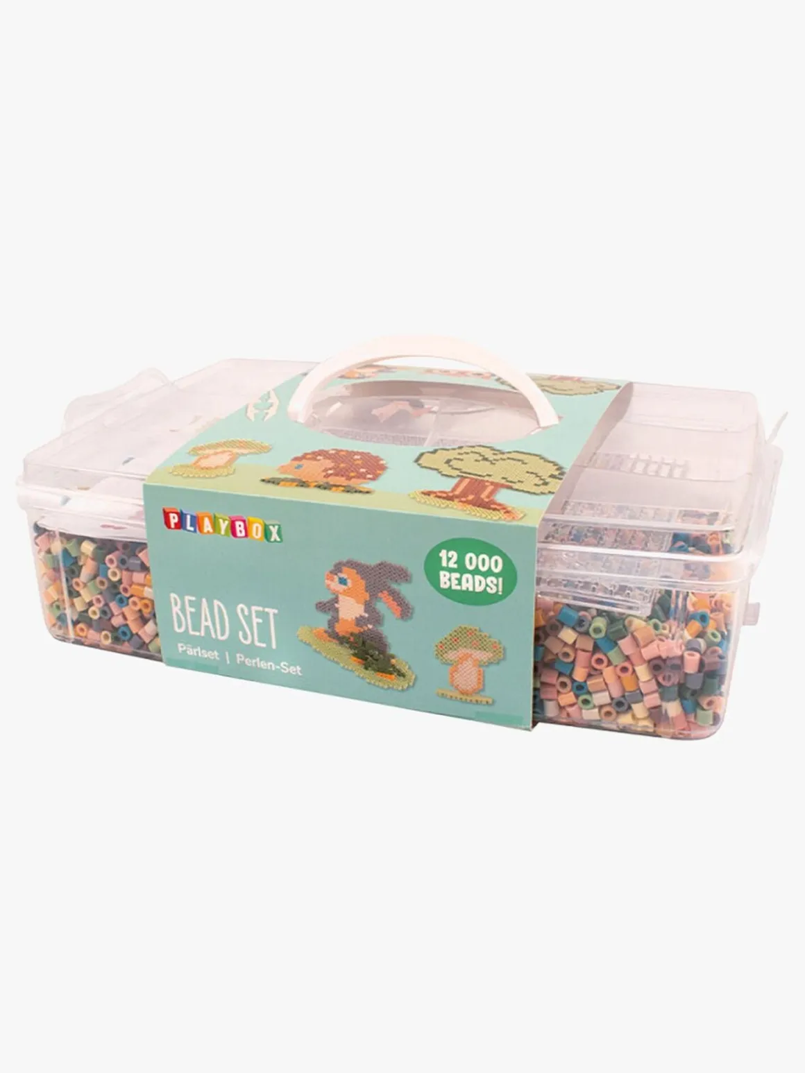 Playbox Hobbytaske med Rørperler Blanding Af Støvede Pastelfarver 12000 Stk.